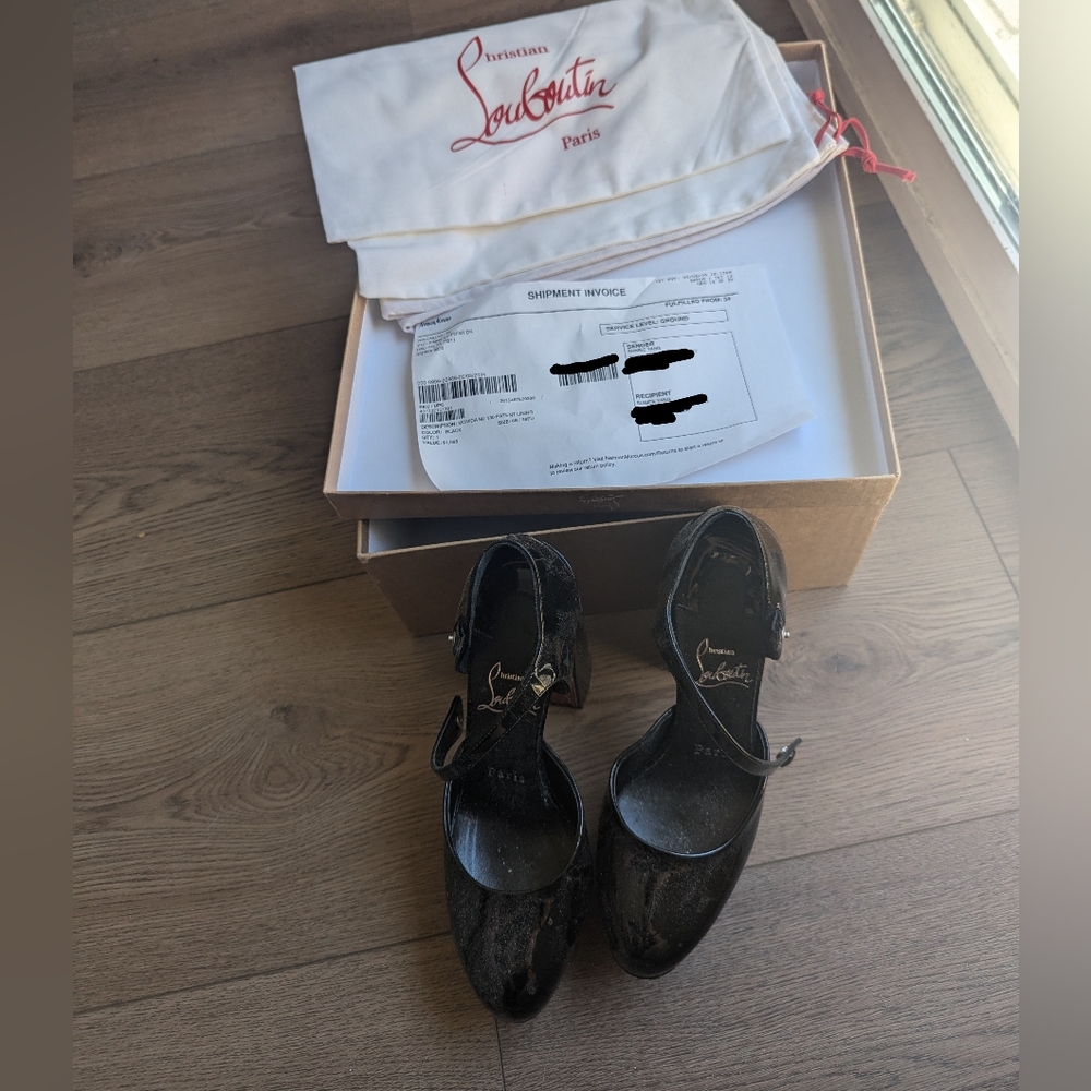 CHRISTIAN LOUBOUTIN Movida Jane 130 patent-leather platform pumps